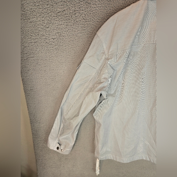 Rage & Bone Cade Mens Poplin Lightweight Jacket Sz L Light Blue & White Stripes - Picture 10 of 15